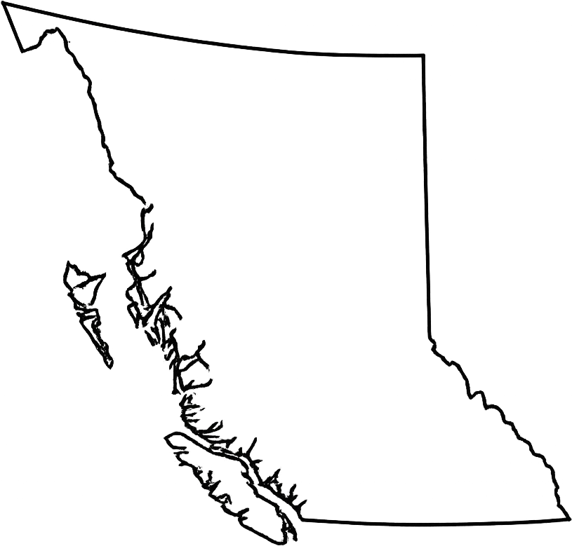 Outline map of British Columbia