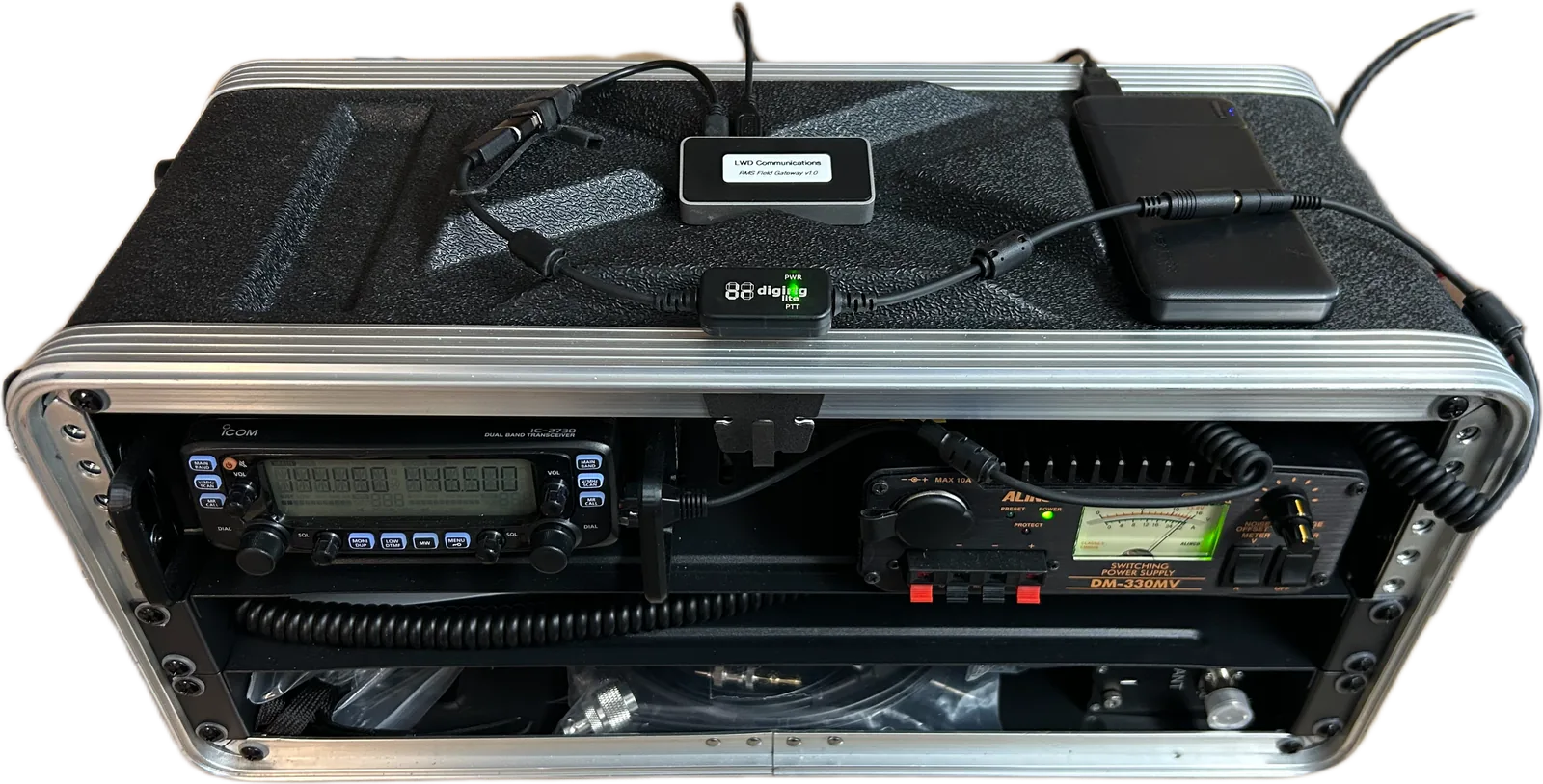 Gateway on a rack-style go-kit with VHF/UHF radios